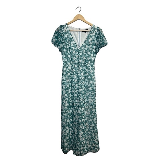 Lulu's Gracious Gardens Green Floral Print Culotte Jumpsuit Size XS - Picture 3 of 9